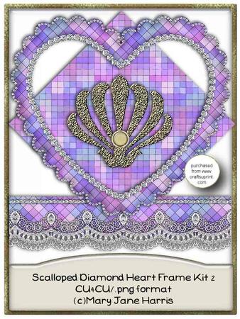 Scalloped Diamond Heart Frame Kit 2 - Cu4cu