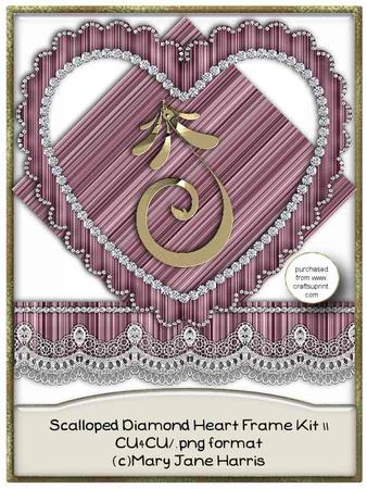 Scalloped Diamond Heart Frame Kit 10 - Cu4cu