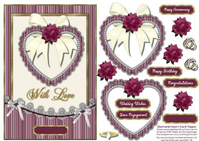 Diamond Heart Card Topper 1