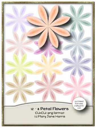 12 - 8 Petal Flowers - Cu4cu