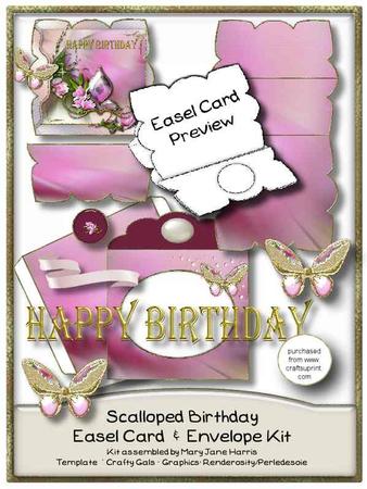 Scalloped Birthday Easel Card & Envelope Kit