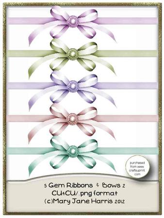 5 Gem Ribbons & Bows 2 - Cu4cu