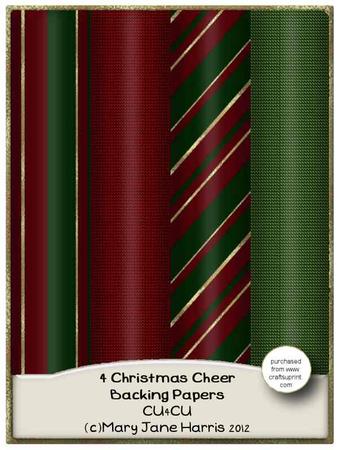 4 Christmas Cheer Backing Papers - Cu4cu