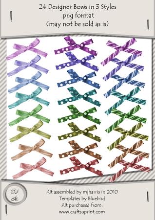 24 Designer Bows in 3 Styles - Cu4cu