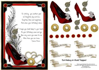 Birthday in Red Topper