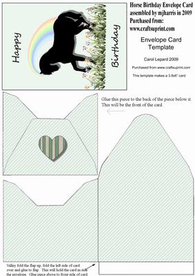 Horse Birthday Envelope Card