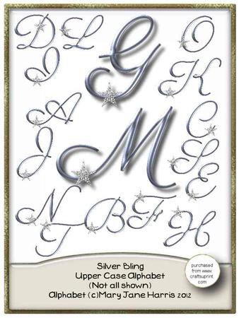 Silver Bling Upper Case Alphabet - Cu4cu