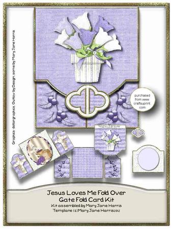 Jesus Loves Me Fold Over Gate Fold Card Kit