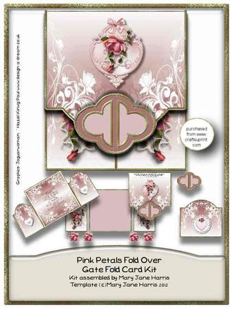Pink Petals Fold Over Gate Fold Card Kit