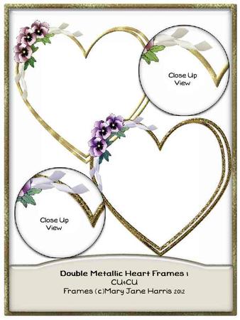 2 Double Metallic Heart Frames 1 - Cu4cu