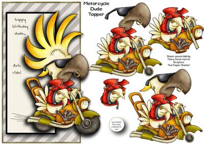 Motorcycle Dude Over the Edge Topper 1