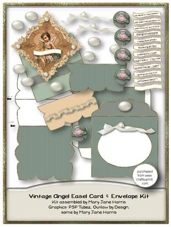 Vintage Angel Easel Card & Envelope Kit