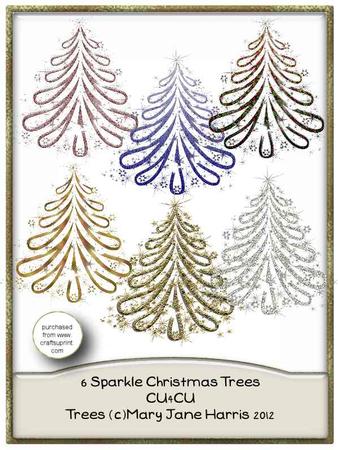 6 Sparkle Christmas Trees - Cu4cu