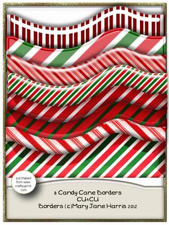 8 Candy Cane Borders - Cu4cu