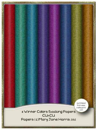 8 Winter Colors Backing Papers - Cu4cu