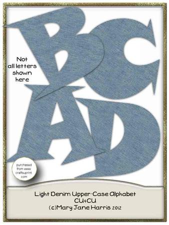 Light Denim Upper-case Alphabet - Cu4cu