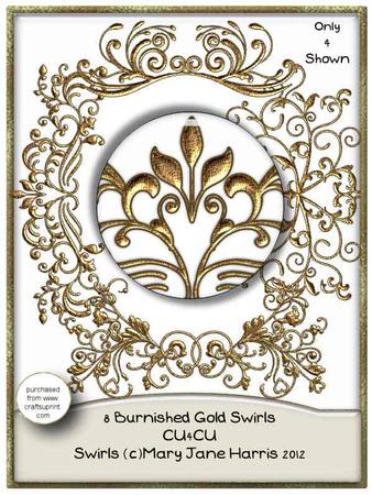 8 Burnished Gold Swirls - Cu4cu