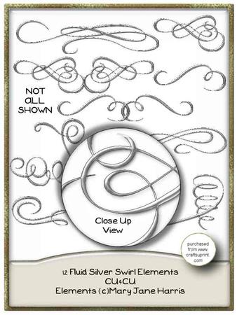 12 Fluid Silver Swirl Elements - Cu4cu