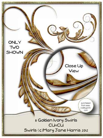 8 Golden Ivory Swirls - Cu4cu