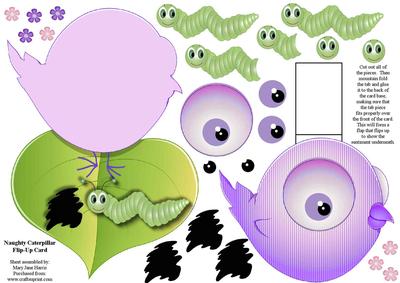 Naughty Caterpillar Flip-up Card 2