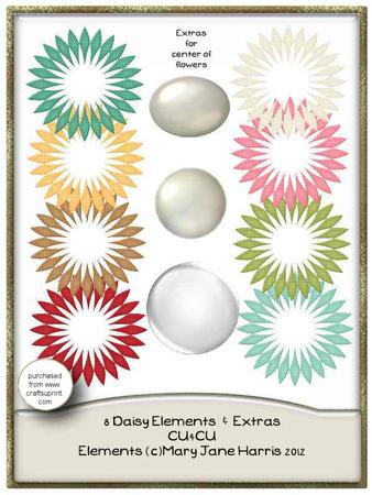 8 Daisy Elements & Extras - Cu4cu