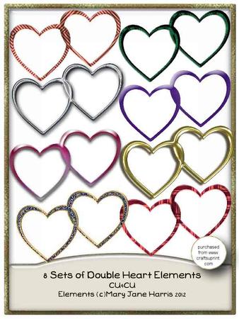 8 Sets of Double Heart Elements - Cu4cu