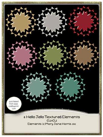 8 Hello Jello Textred Ornaments - Cu4cu