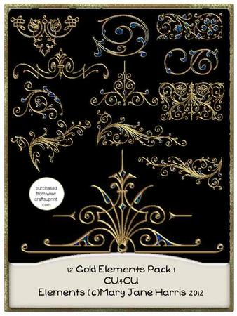 12 Gold Elements Pack 1 - Cu4cu