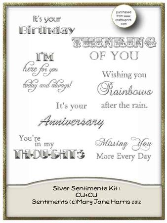 Silver Sentiments Kit 1 - Cu4cu
