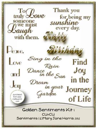 Golden Sentiments Kit 1 - Cu4cu