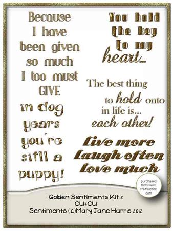 Golden Sentiments Kit 2 - Cu4cu