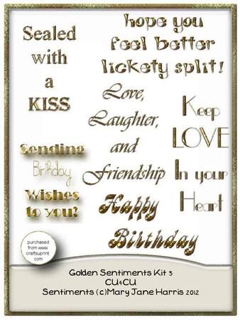 Golden Sentiments Kit 3 - Cu4cu