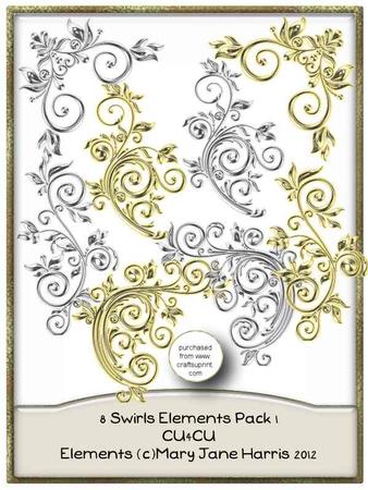 8 Swirls Elements Pack 1 - Cu4cu