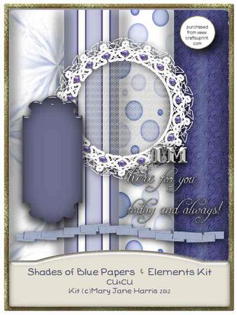 Shades of Blue Paper & Element Kit - Cu4cu