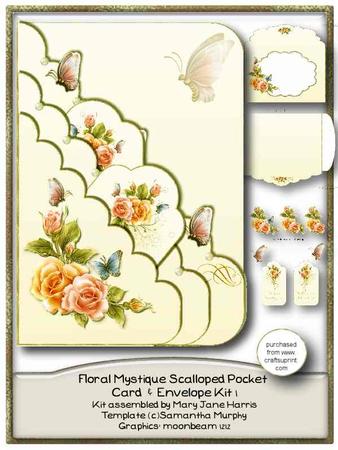 Floral Mystique Scalloped Pocket Card Kit