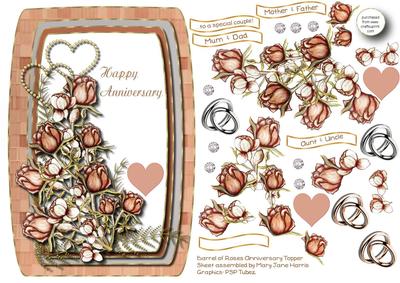 Barrel of Roses Anniversary Topper 1