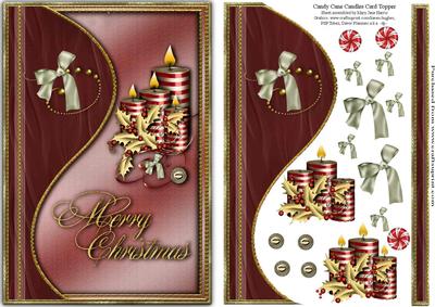 Candy Cane Candles Card Topper 2