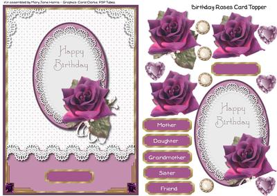 Birthday Roses Card Topper 1