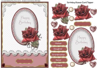 Birthday Roses Card Topper 2