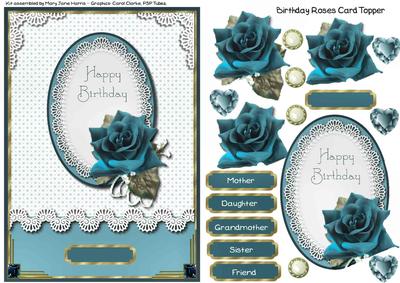 Birthday Roses Card Topper 3