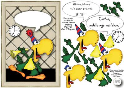 Party Parrot Card Topper