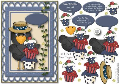Old Bird Card Topper 1