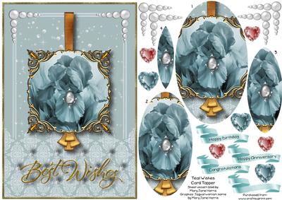 Teal Wishes Card Topper