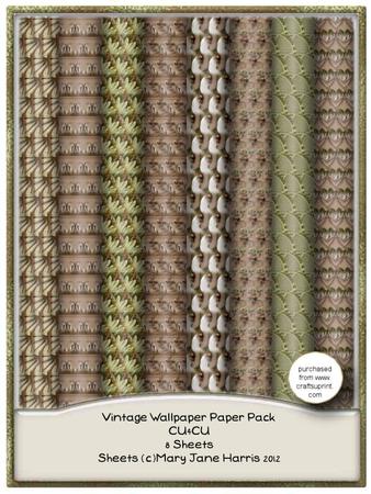 Vintage Wallpaper Paper Pack - Cu4cu