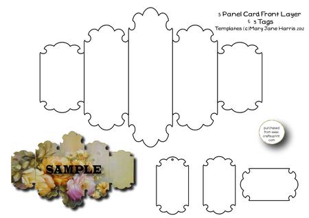 5 Panel Card Front Layer & 3 Tags Templates - Cu4cu