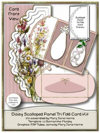 Daisy Scalloped Panel Tri-fold Card Kit