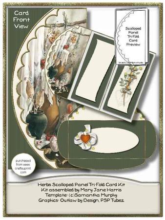 Herbs Scalloped Panel Tri-fold Card Kit