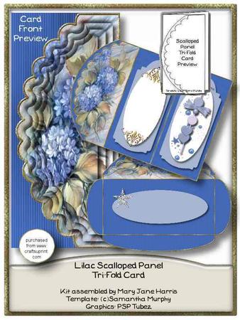 Lilac Scalloped Panel Tri-fold Card