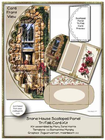 Stone House Scalloped Panel Tri-fold Card Kit