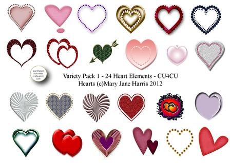 Variety Pack - 24 Heart Elements - Cu4cu